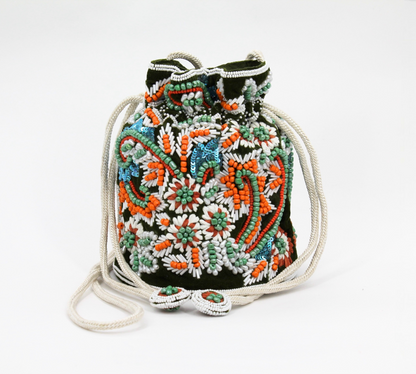 green velvet bucket bag