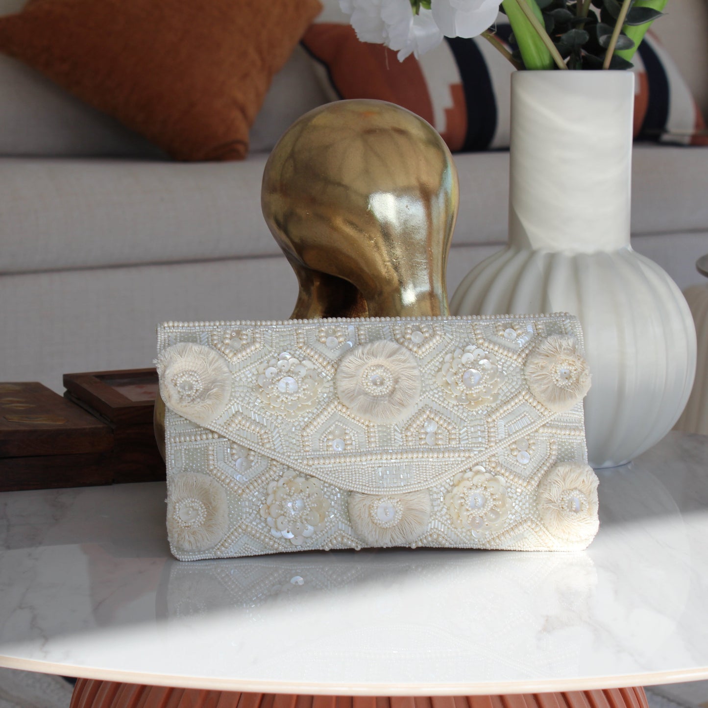 Ivory Bloom Clutch