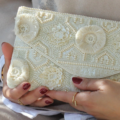 Ivory Bloom Clutch