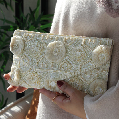 Ivory Bloom Clutch