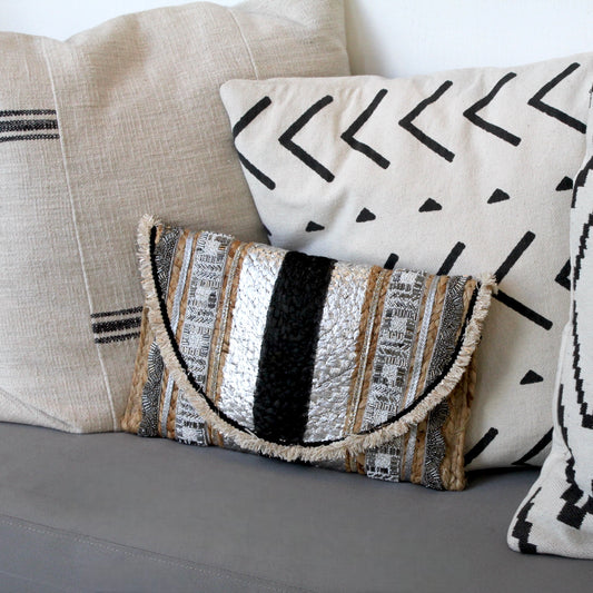 Silver & Black Stripe clutch