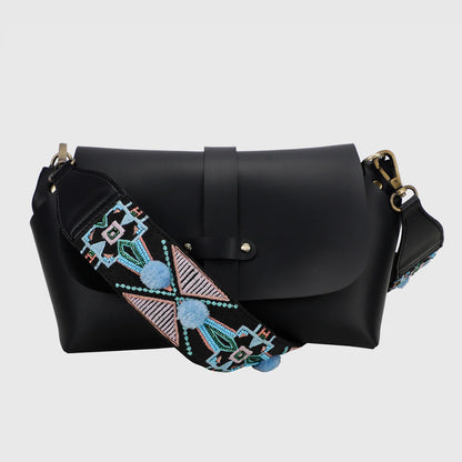 Black Bag With Harmony Embroidered Strap