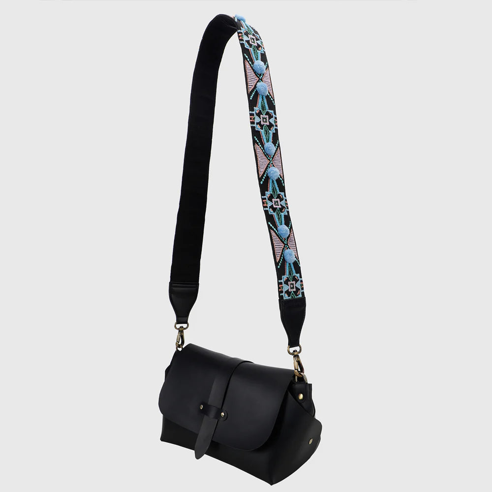 Black Bag With Harmony Embroidered Strap