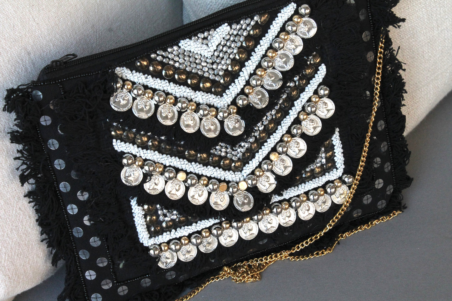 Mini Gold Black clutch