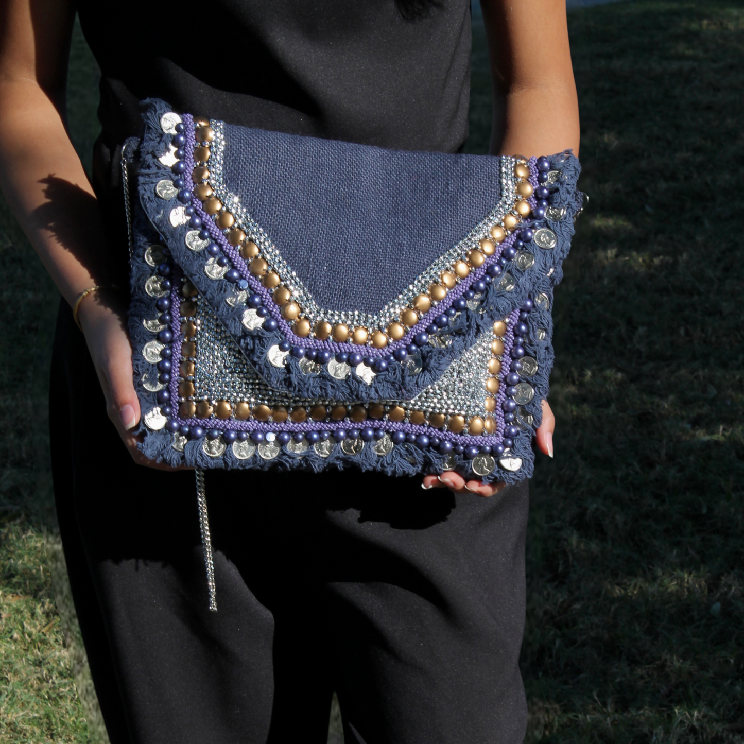 Dark blue clutch