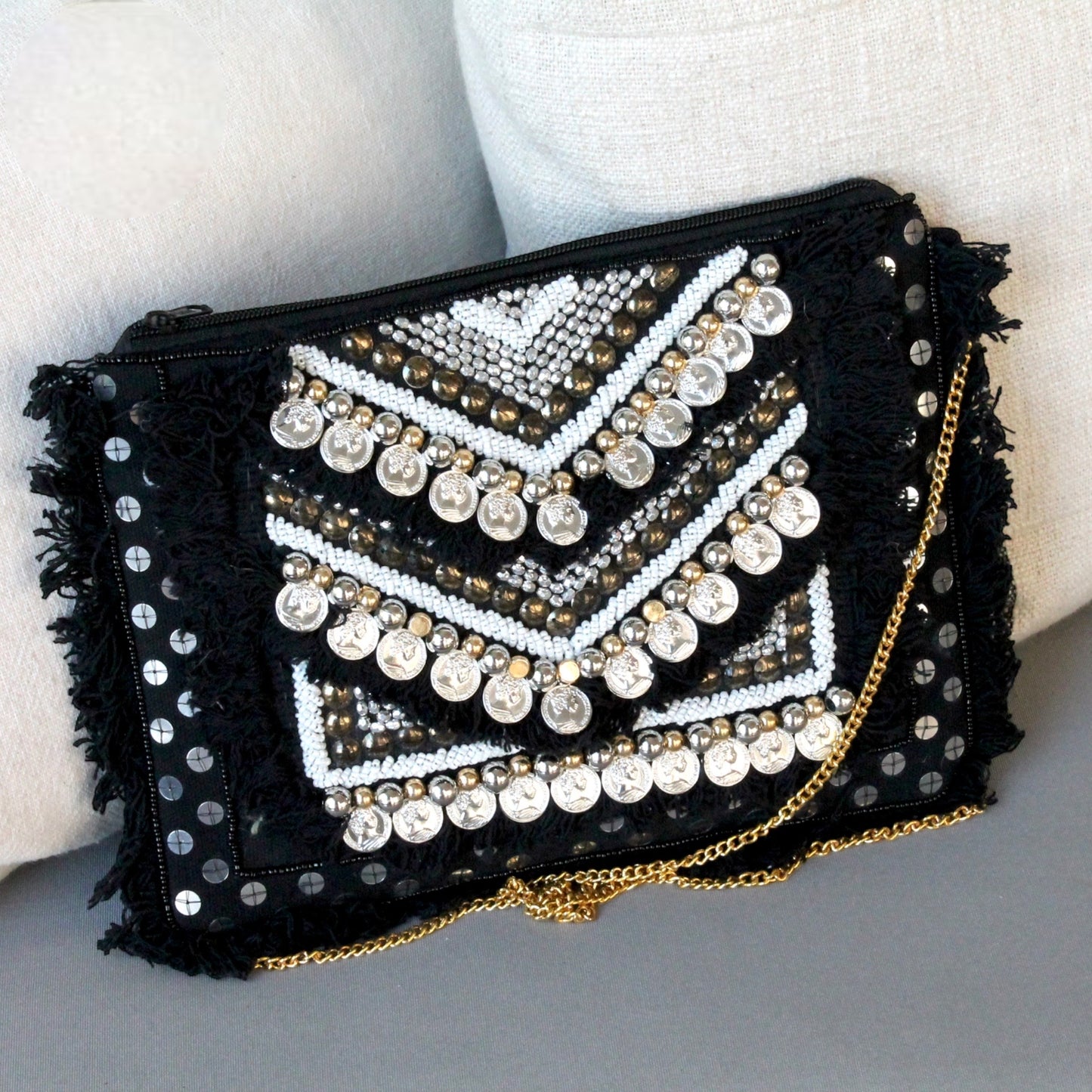 Mini Gold Black clutch