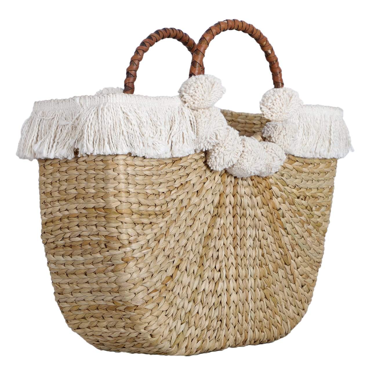 Boho Shopping Bag with Pompom