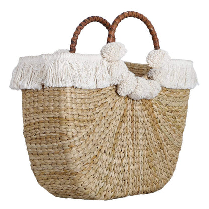 Boho Shopping Bag with Pompom